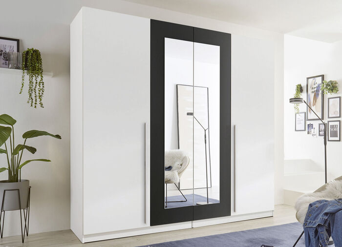 Moderne en elegante kledingkast WIT-GRAFIET