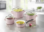 Emaille pottenset, 7-delig ROSÉ