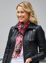 Sjaal met fantasie- en zebramotief 