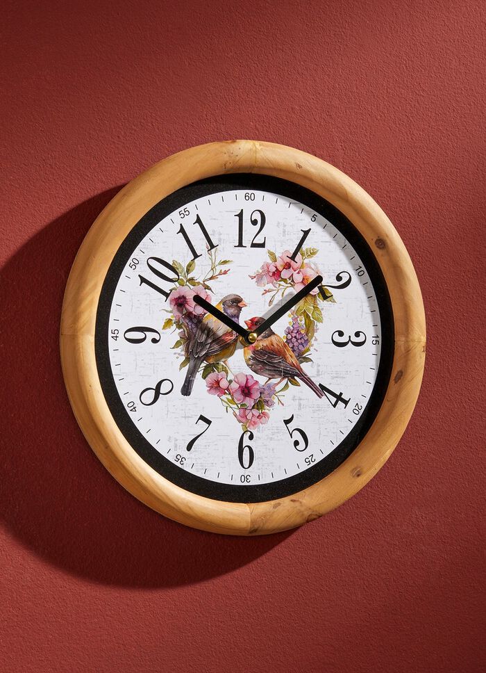 Wandklok vogels 