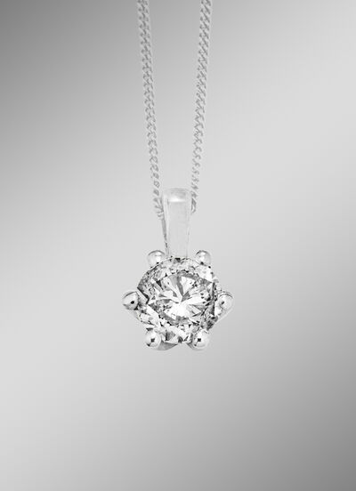 Solitaire-kettinghanger met briljant  Solitaire-kettinghanger met briljant