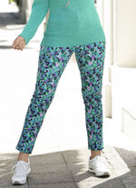 Broek met glanzende gekleurde inkjetprint GROEN-MULTICOLOR