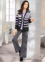 Trui met scheerwol ANTRACIET-LILA-GRIJS GEMÊLEERD