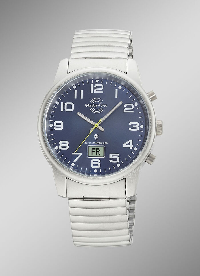Master Time radiogestuurd herenhorloge met roestvrijstalen band 