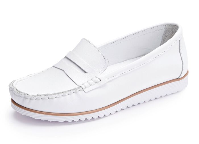 Andrea Conti mocassinpantoffels van nappaleer WIT