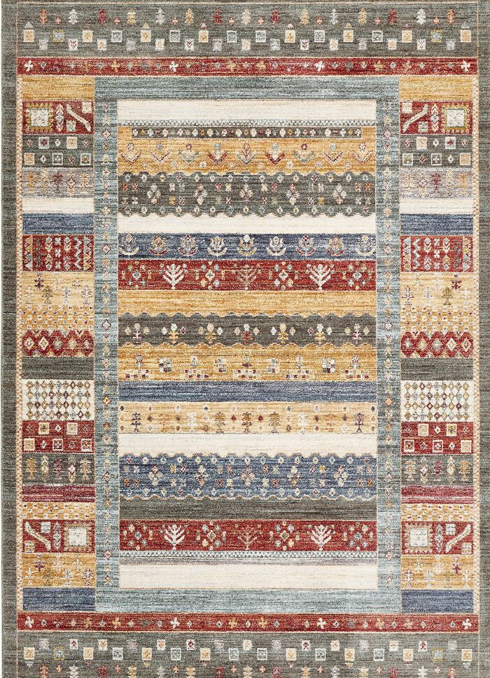 Tapijten en vloerkleden met textielrug GROEN-MULTICOLOR