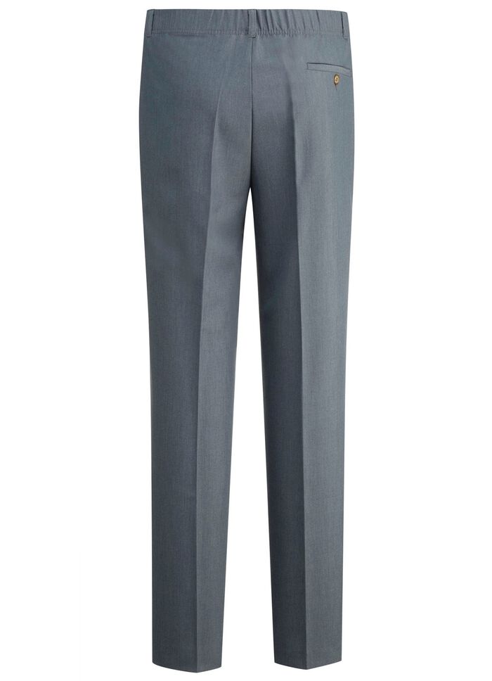 "Klaus Models" broek met plooien in 3 kleuren ROOKBLAUW GEM&Ecirc;LEERD