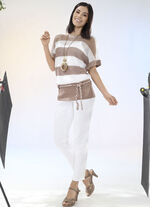 Magic jeans met trendy franjes aan de zoom WIT