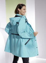 Lange functionele jas met afneembare capuchon 