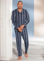 Pyjama met knoopsluiting en ruitmotief 