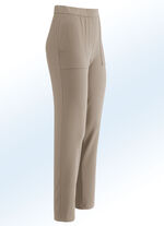 Sportieve broek in actuele enkellengte BEIGE