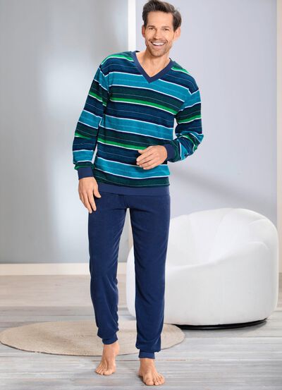 Pyjama van badstof-stretch met manchetten 