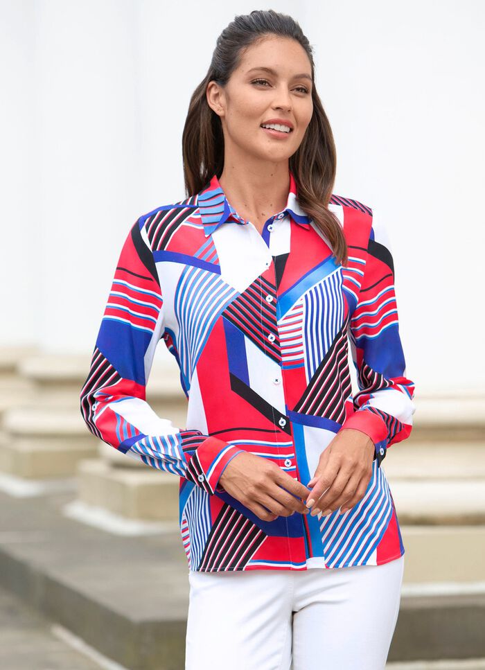 Blouse met overhemdkraag 