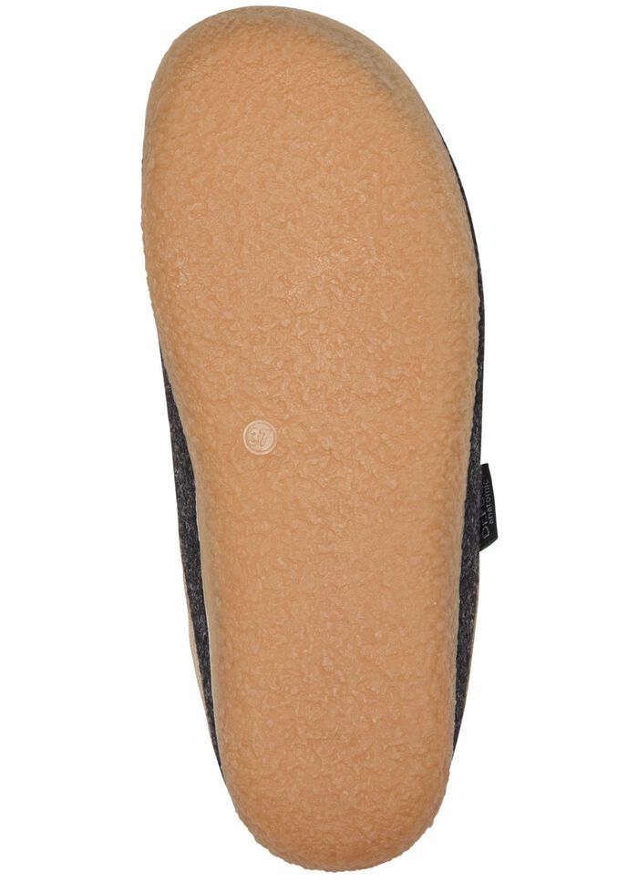 Laurina pantoffels van wolvilt met velours bies 