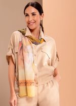 Sjaal met bloemen- en bladerenmotief 