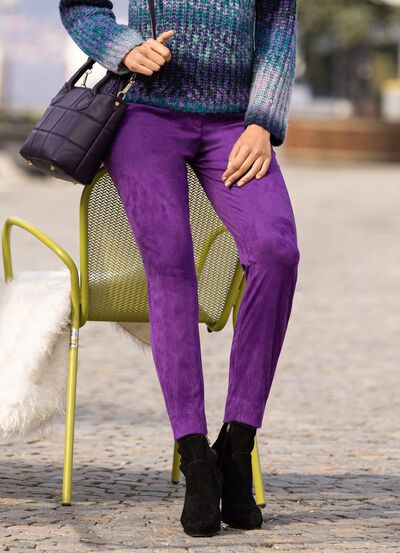 Fluweelzachte enkellange broek 