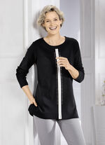 Sweatshirt met contrasterende decoratieve band 