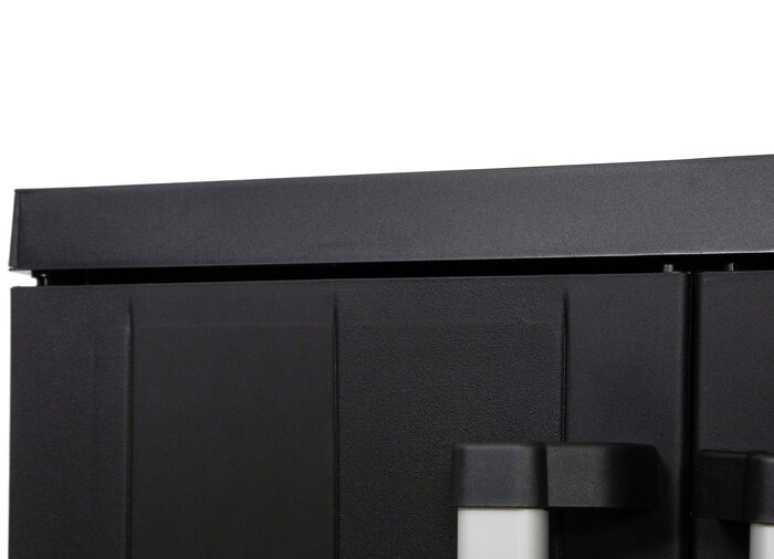 Garage gereedschapskast met houten lamelleneffect ZWART