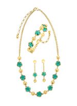 Sieradenset, 3-delig, met bloemmotief 