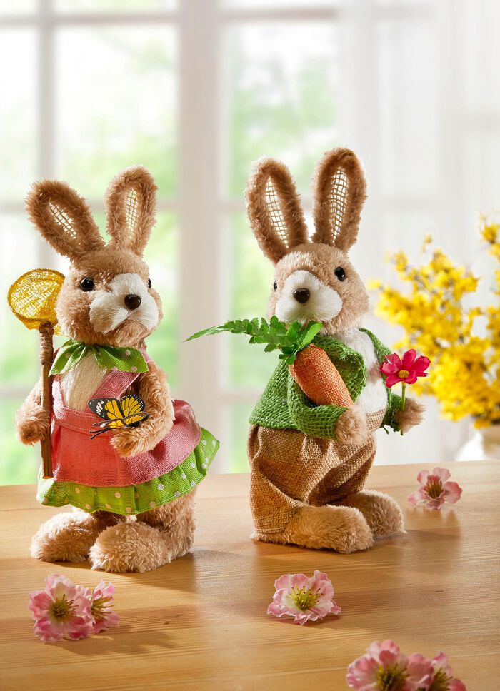 Konijntje gemaakt van kunst en textielmateriaal 