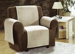 Fauteuil-, bank- en armleuningbeschermers met veloursbandrand ZAND