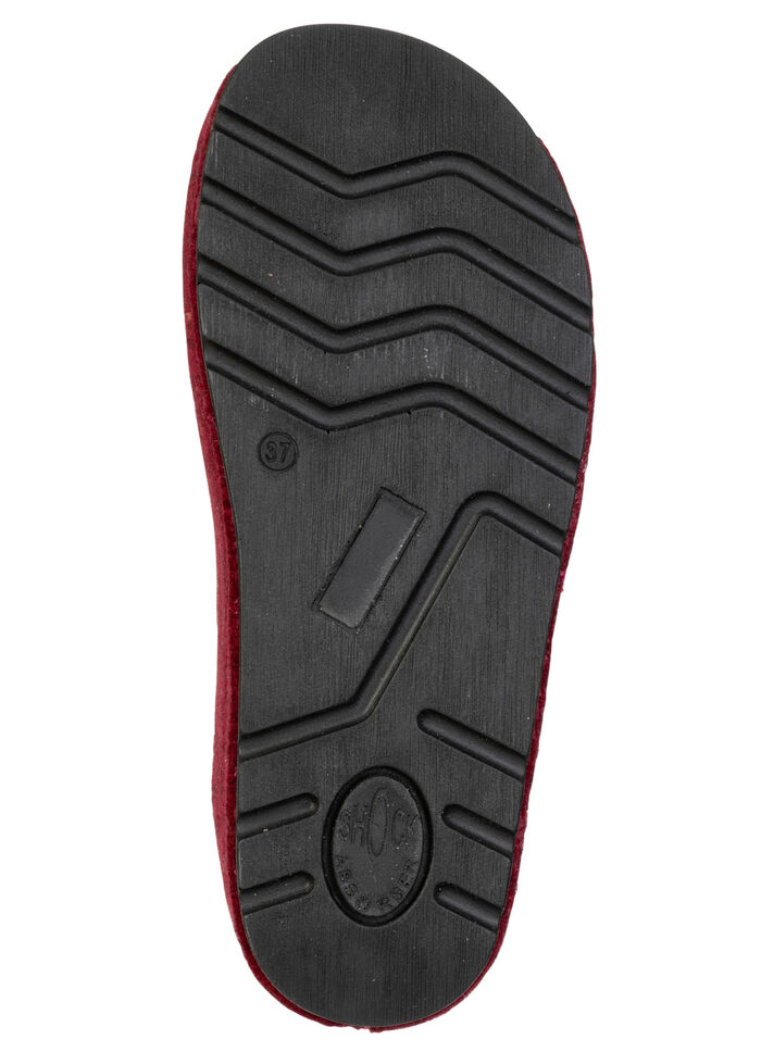 Klassieke damespantoffels, gemaakt van viltmateriaal GRANATROT