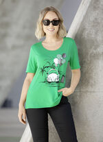 Shirt met flatlocknaad in 2 kleuren GROENTE