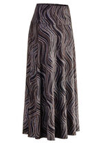 Rok met elegante glinsterende print ZWART-BRUIN-MULTICOLOR