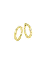 Creolen met structuur van verguld zilver 