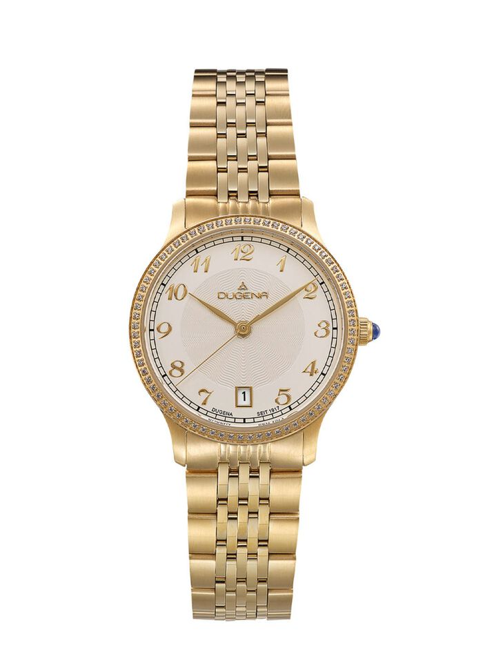 Dugena quartz dameshorloge met roestvrijstalen bandkast 