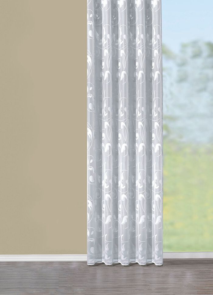 Licht transparant gordijn met ranken-motief 