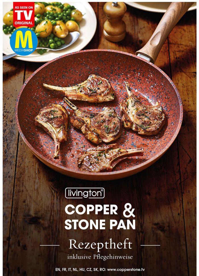 Livington Copper & Stone pannen met antiaanbaklaag 