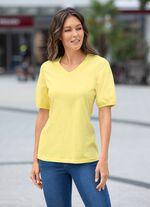 Shirt met omslag, korte mouwen in 3 kleuren 