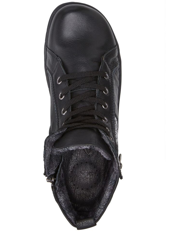 Andrea Conti veterlaarsje met reptiel-reli&euml;f inzetstuk en decoratieve ritssluiting ZWART