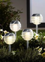 Solarlamp met Softone LED, set van 4 ROESTVRIJ STAAL