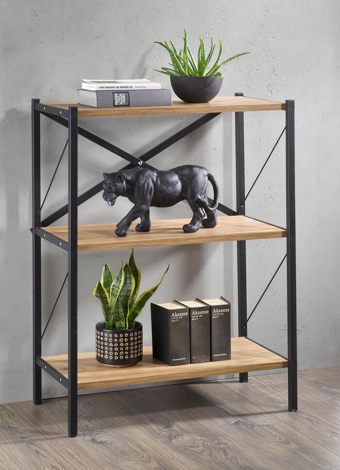 Staande plank met metalen frame 