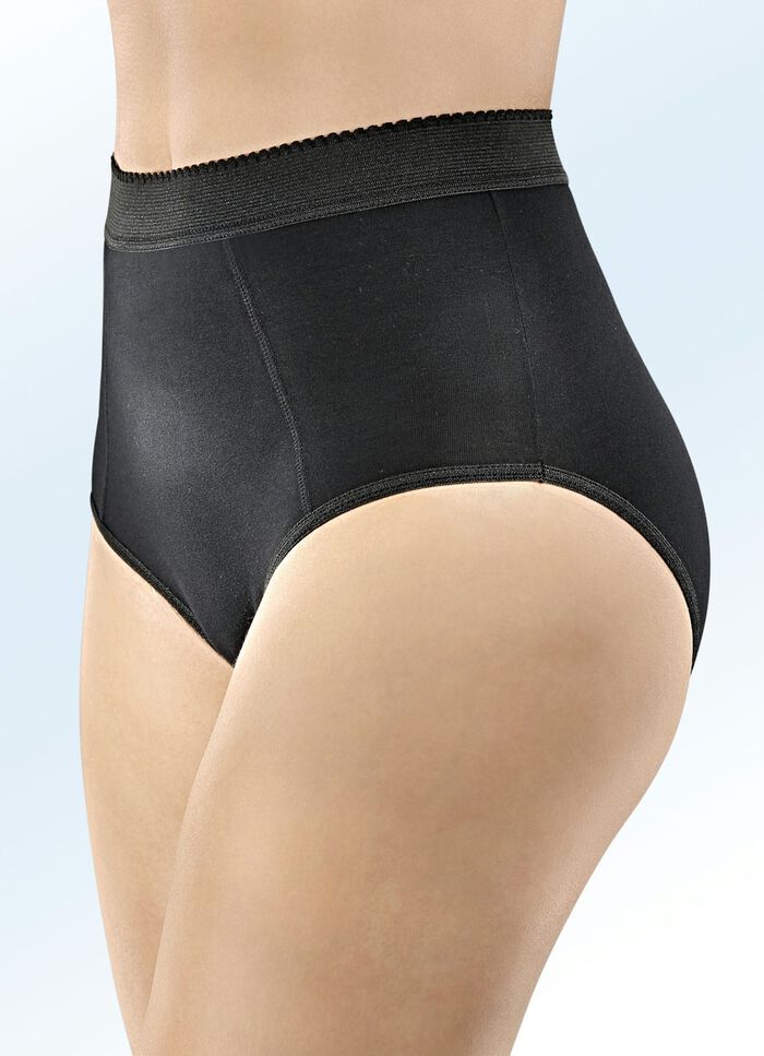 Set van vijf corrigerende slips met verstevigende voorzijde 3X ZWART, 2X WIT