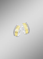 Creolen in twee kleuren met synthetische zirkonia 