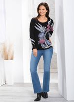 Shirt met tule bies aan de halslijn 