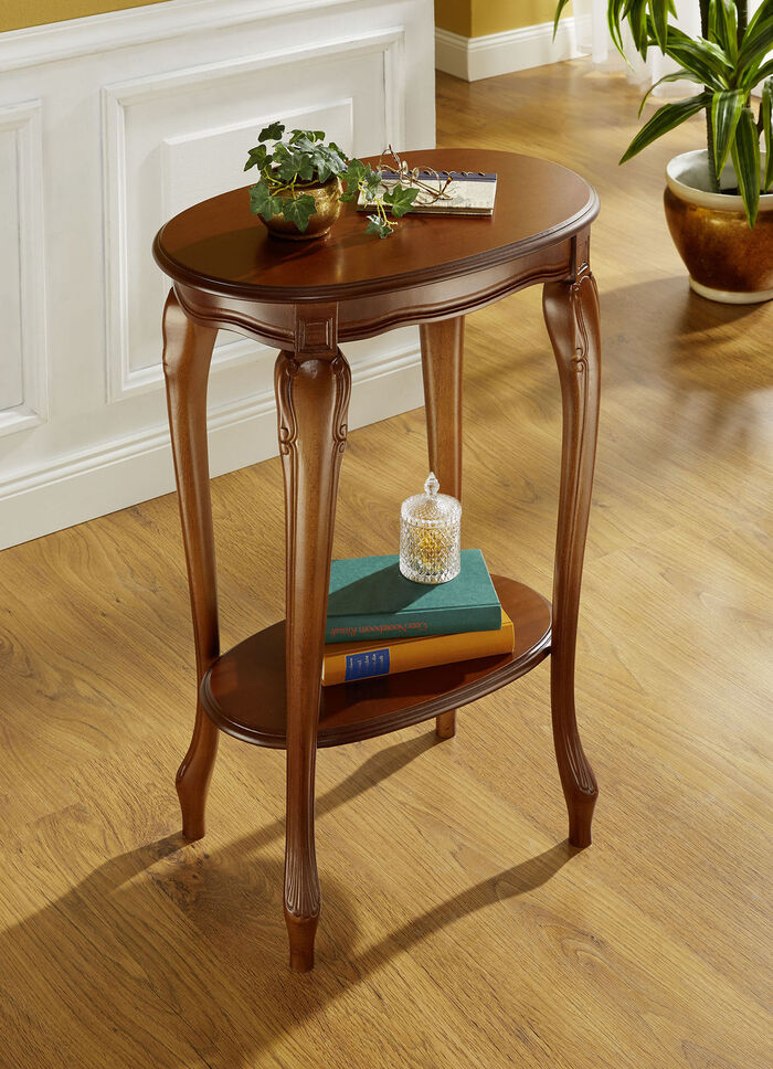 Bijzettafel met inleg NOTENHOUT