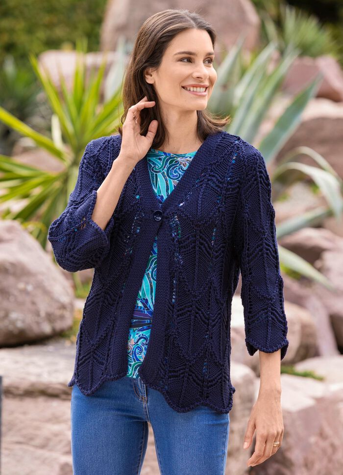 Cardigan met opvallende haaklook 