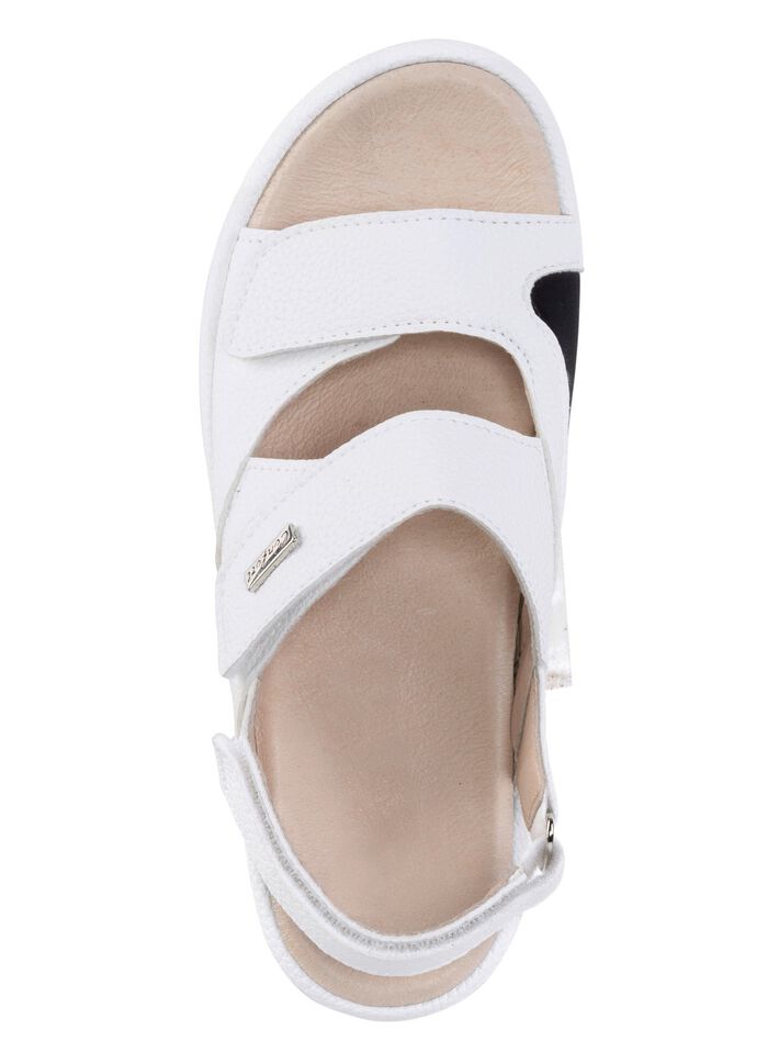 ELENA EDEN sandaal met zwarte, gevoerde elastische inzet WIT