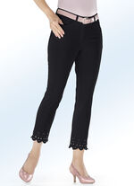 7/8-broek met trendy broekspijpen ZWART