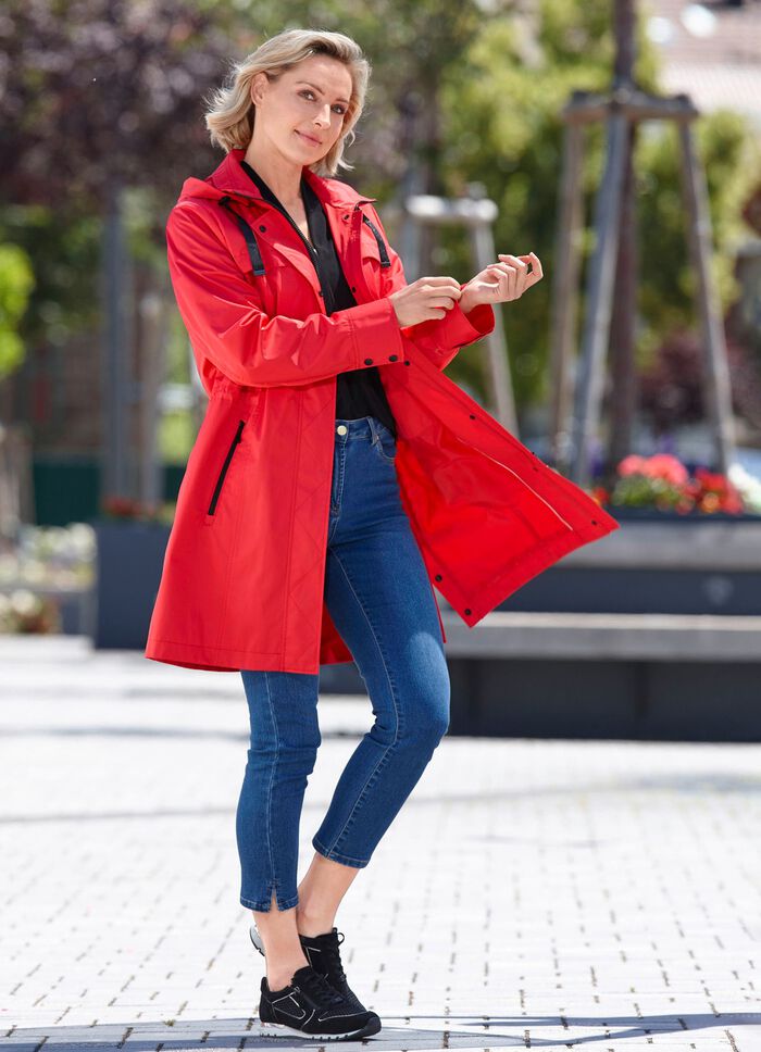 Functionele korte jas met afneembare capuchon 