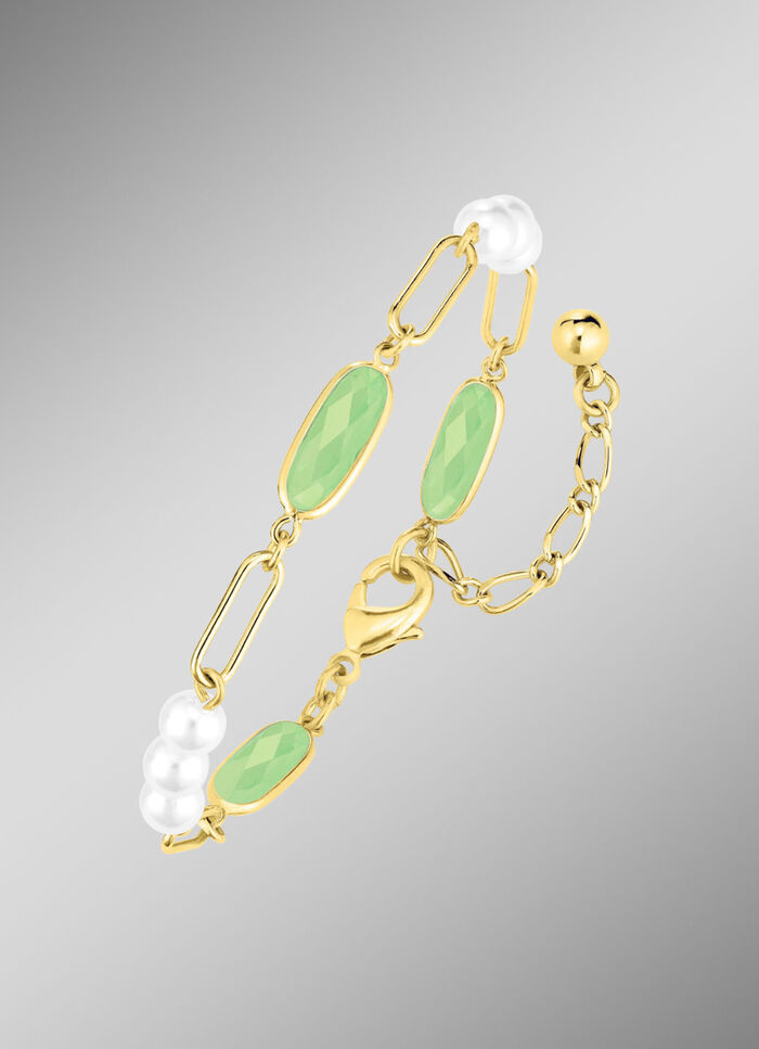 Sieradenset, 3-delig, van messing met kristalstenen 