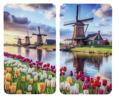 Glazen fornuisafdekplaten, set van 2 