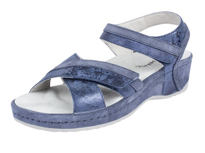 Sandalen met klittenband en sleehak 
