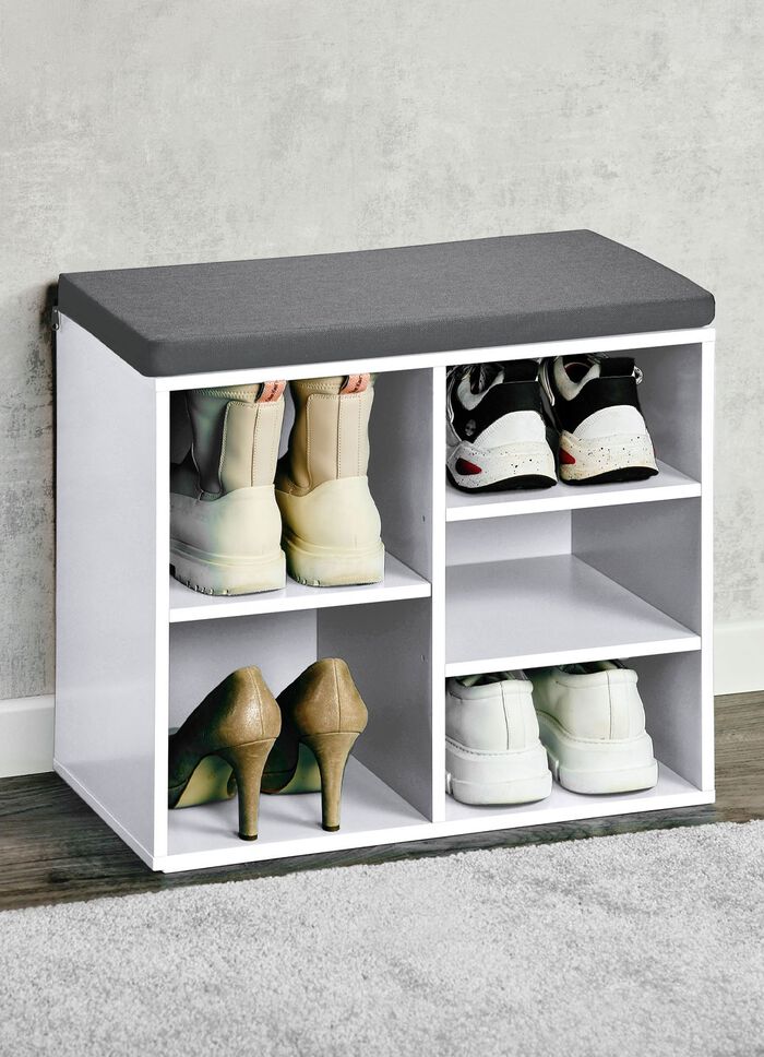 Schoenenbank met zitkussen 