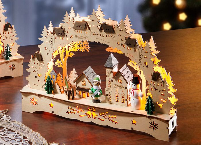 Grote houten kaarsenboog NATUURBRUIN