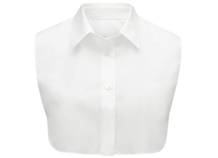 Klaus-modellen, damesblousekragen, gemaakt van fijne poplin WIT